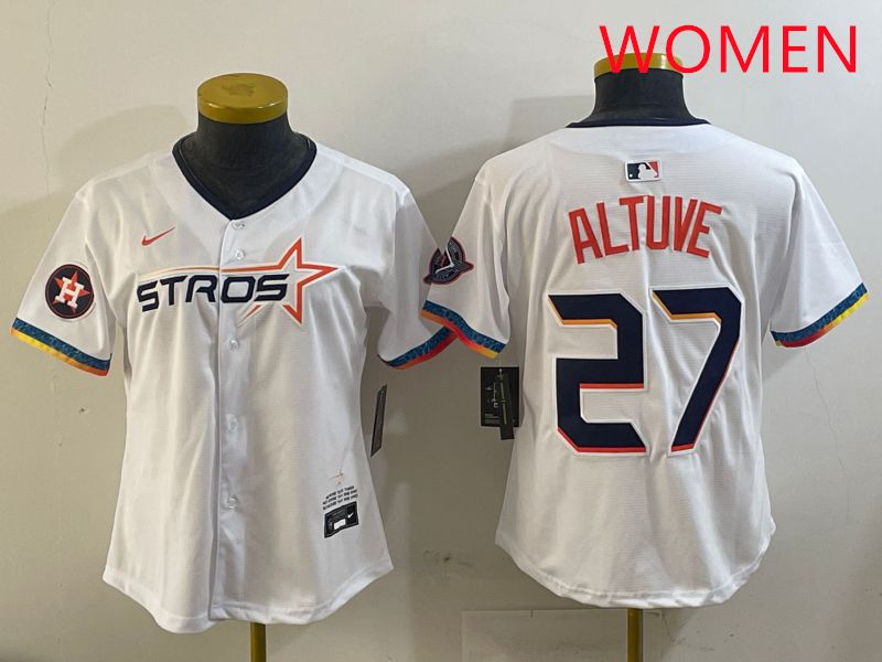 Women Houston Astros #27 Altuve White Fourth generation Joint Name 2025 Nike MLB Jersey style 5